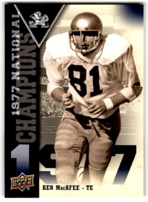 2013 Upper Deck University of Notre Dame National Champions Ken MacAfee #NC-KM - Image 1 of 2