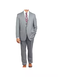 Blujacket Mens Light Gray Wool Cashmere Regular Fit 2 Piece Suit - Picture 1 of 6