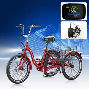 SLSY Electric Tricycle for Adults, 350W 36V 7 Speed Motorized Electric Bicycle - Picture 1 of 84