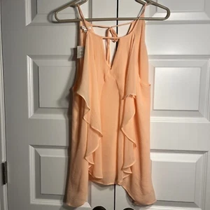 NEW Maurice’s Women's Light Orange Ruffle Cami Blouse Top size M - Picture 1 of 9