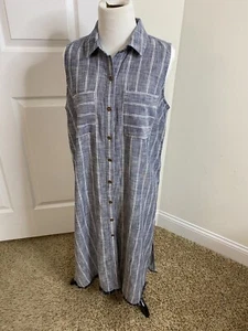 Women’s New Directions Polished Hudson Striped Sleeveless Dress •Size M *NWT - Picture 1 of 10