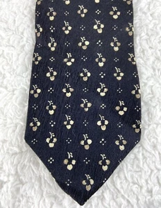 Bugatti Men's Necktie 100% Italian Silk Black Beige - Picture 1 of 5