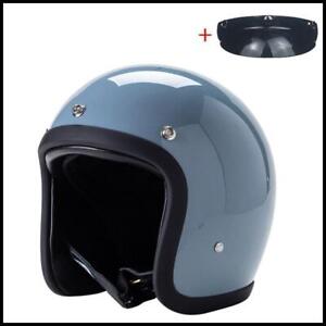 Motorcycle Helmet Japanese Low Profile Vintage Helmet Fiberglass Shell Open Face
