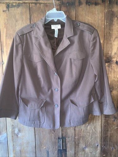 VETEMENTS Giacca donna Covington 18 marrone foderata tasche bottoni colletto manica lunga