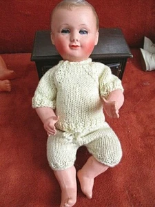 BAIGNEUR PETITCOLLIN CELLULOÏD 32 CM YEUX DORMEURS JAMBES TORSES ANNÉES 60 - Photo 1/7