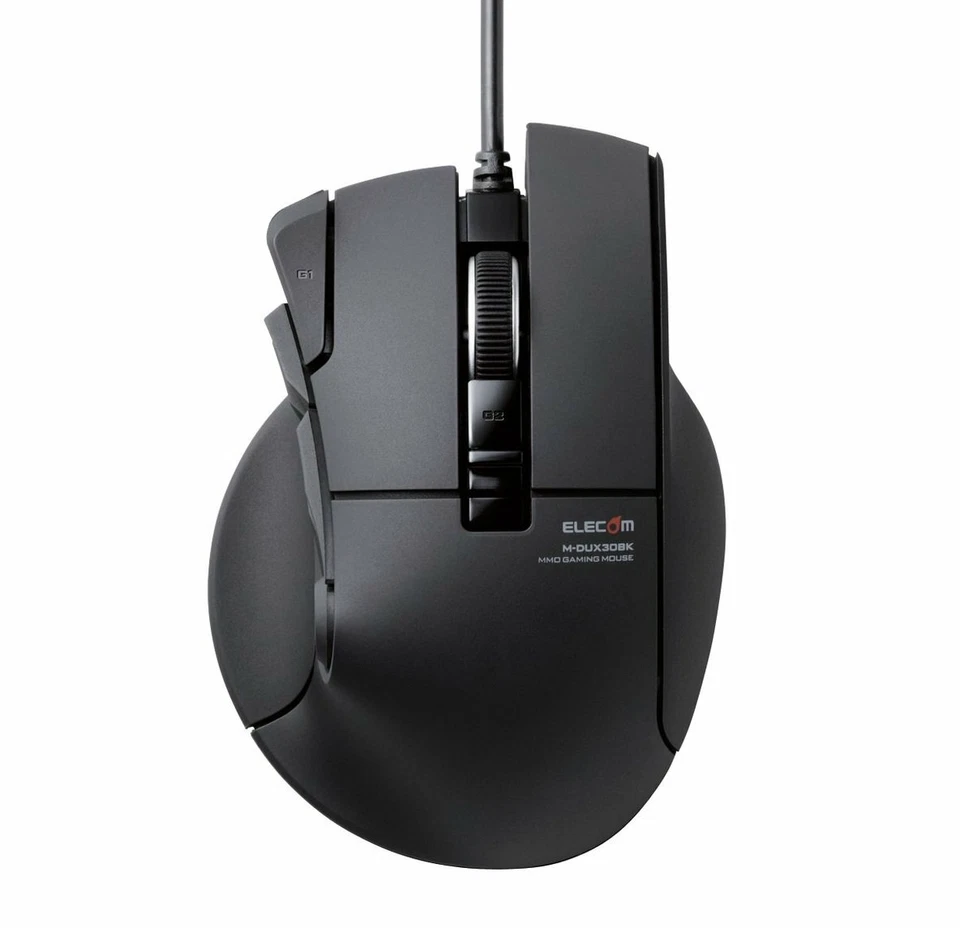 ELECOM M-DUX30BK Gaming Mouse DUX Wired 10 Button 2400dpi Hardware Macro NEW - Image 1 of 4