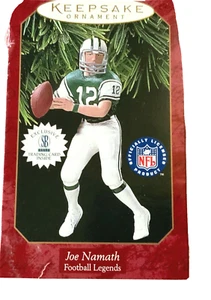 NFL Joe Namath Hallmark 1997 Keepsake Ornament Card Football Legends Christmas - Picture 1 of 5
