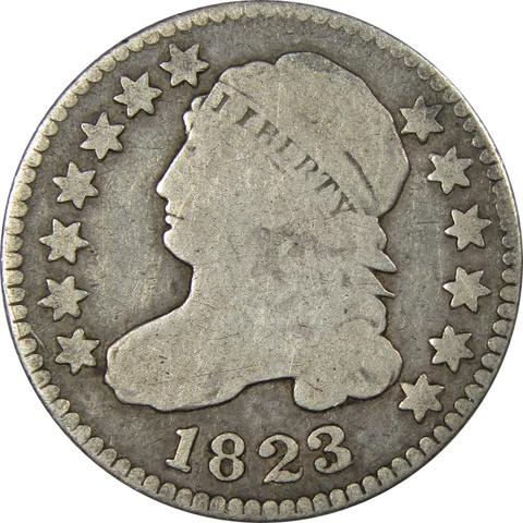 1823/2 Small E's Capped Bust Dime G/VG Good/Very Good Silver SKU:IPC7064 Cover