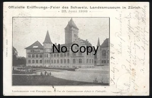 Postal Zurich ceremonia de inauguración Suiza. Landesmuseum 25 junio 1898 gel.1898 - Imagen 1 de 2