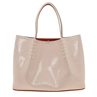 Christian Louboutin Cabrock Tote Snake Embossed Birdie Patent Leather New - Image 1 of 4