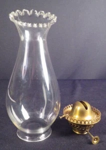 1870's B&B Patent No 2 Kerosene Oil Burner & Petal Top 2 5/8" Lip Chimney - Picture 1 of 6