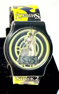 Reloj digital General Mills 2003 DreamWorks Shrek 2 burro verde neón banda negra - Imagen 1 de 5