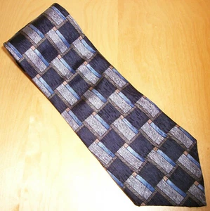 Cocktail Collection "Scotch" Blue Check Silk Neck Tie 59" Long x 3.6" W (D766) - Picture 1 of 4