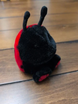 Vtg Swibco Puffkins Collection  Dottie Ladybug 1994 Red Black Polka dot 5" Used - Image 1 of 4