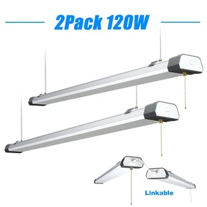 2 Pack LED Shop Light 120W 15600LM Ceiling Workshop Garage Utility Light Fixture - Picture 1 of 12