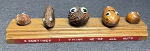 Boss Gift Desk Vintage handmade “we’re all nuts” nut family figurines - Picture 1 of 14