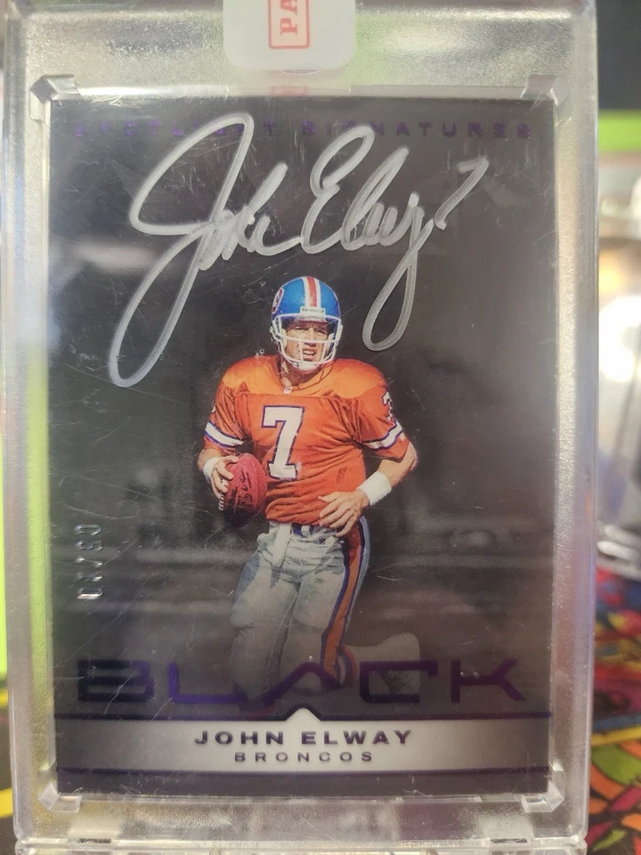 🔥Panini Sellado🔥2023 Panini Negro John Elway Firmas EN TARJETA #5 de 10 HOF🔥 Foto 1 de 3