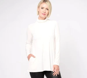 Camisa Susan Graver Modern Essentials Petite Tejida Líquida De Colección Marfil M Nueva - Imagen 1 de 1