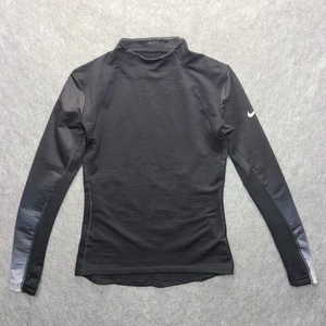 Nike Pro Hyperwarm Sweatshirt Womens L Black Long Sleeve Thumb Hole Pullover - Picture 1 of 9