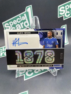 2022-23 Panini Impeccable Alex Iwobi Club History /78 SP SSP Unparalleled - Image 1 of 4