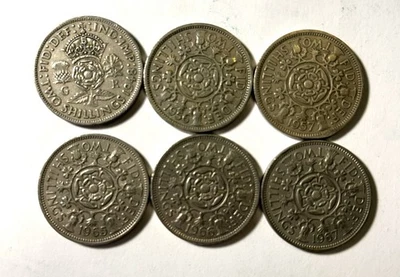 6 FLORINES DIFERENTES DE GRAN BRETAÑA Foto 1 de 2