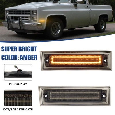 For 81-91 Chevrolet C10 C20 C30 GMC C1500 C2500 Pickup 2x LED Side Marker Light Foto 1 de 4