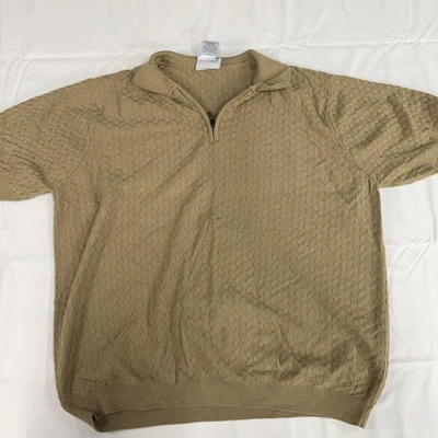 Suéter Irvine Park Para Hombres XL Tostado Manga Corta Media Cremallera Texturizado Tejido Informal Foto 1 de 4