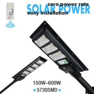 Solar Steet Light SMD LED Wall Flood Light Auto On/Off Sensor Energy Saving Yard - Picture 1 of 12