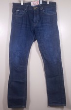 Flint & Tinder Jeans Mens 32x32 Blue Straight Leg Selvedge Medium Wash Denim USA