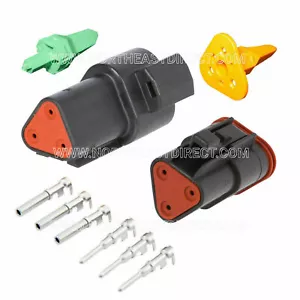 Kit connettore elettrico impermeabile 3 pin nero tedesco DT DT04-3P DT06-3S - Foto 1 di 2