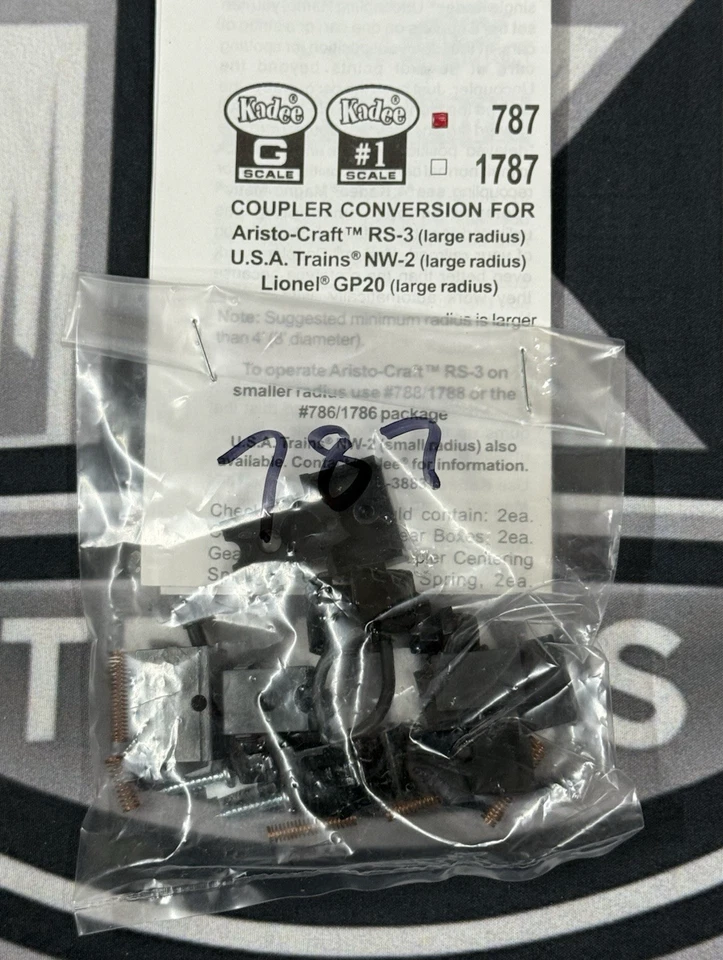 Kadee #787 Coupler Conversion Medium Offset w/ Truck Mount Gearboxes G Scale New - Image 1 of 1