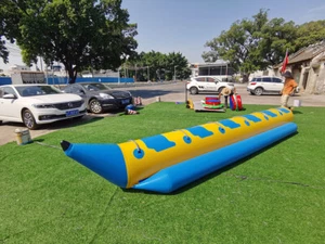 Juguete inflable de PVC comercial de 6 asientos banana boat deportes acuáticos para parque acuático - Imagen 1 de 11