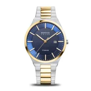 Reloj Hombre Bering 14439-717 Titanio Mecanismo Solar Bicolor Esfera Azul - Imagen 1 de 5