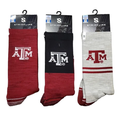 Texas A&M Aggies Socks Knit NCAA Strideline Premium Atheltic Wear 3 Pack Cover