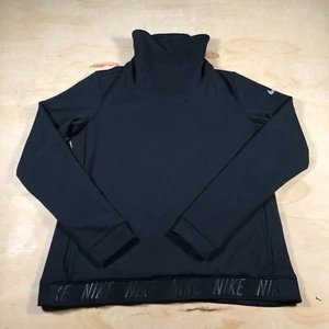 A3893 Nike Funnel Neck Sweatshirt Women's Size Small - Black Long Sleeve - Picture 1 of 10