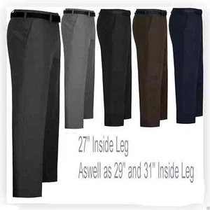 Pantalones informales de trabajo formal para hombre negros grises azul marino 30-48", 27 29 31 " interior de la pierna - Imagen 1 de 13