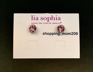Lia Sophia "Birthday Party" Silver Tone w/Cut Crystals Stud Earrings - June - Picture 1 of 3