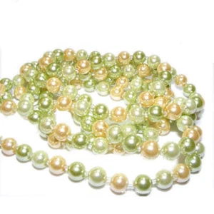 Collana Charleston perle lunga toni del VERDE e GIALLO - Imagen 1 de 1