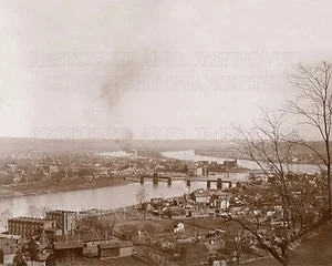 Foto de Marietta Ohio OH de Western Hills, Muskingum R. c 1900 5x7 o solicitar CD - Imagen 1 de 1