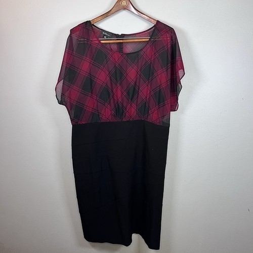 Abito limitato ALYX donna 14 W guaina a quadri lunghezza ginocchio serbatoio regolabile