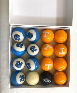 NCAA Frenzy Sports Licensed Billiard Ball TENNESSEE NORTH CAROLINA Custom Set - Picture 1 of 4