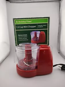 ¡Tiempo de vacaciones! ¡Mini picadora de alimentos de 1,5 tazas pulso de un toque! Rojo en color! ¡Con caja! - Imagen 1 de 5