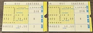 Tallos de 2 entradas de concierto Santana 1972 Nueva York - Imagen 1 de 2