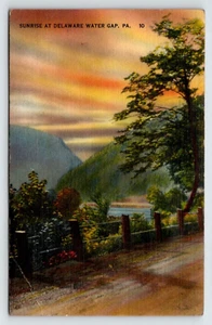 Postal Pennsylvania the Delaware Water Gap at Sunset - Imagen 1 de 2