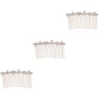  3 Count French Pin Bride Headpiece Hair Insert Comb Bow Tie