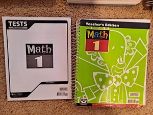 BJU 1st grade MATH 1 TEACHER'S EDITION and TESTS Third Edition - Picture 1 of 1