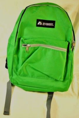 Mochila Everest verde claro alças acolchoadas bolsos com zíper poliéster forte - Imagem 1 de 4