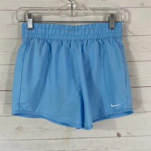 Nike Youth Girls Lined Running Shorts Sz Large Blue Pull On Drawstring 25x2.5 - Picture 1 of 11