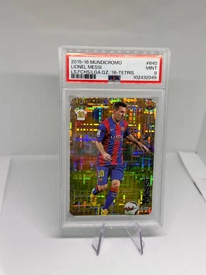 Lionel Messi #640 Mundicromo Las Fichas Quiz de la Liga 2016 2015-16 Psa 9 MINT - Imagen 1 de 2