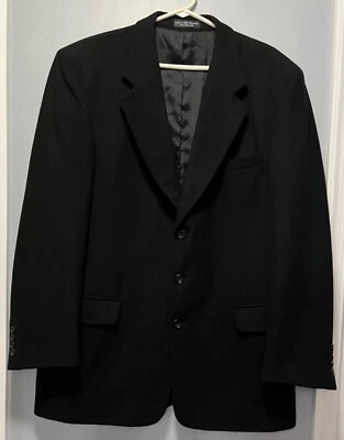 Abrigo Gianfranco Ruffini Italia Negro Mezcla Cachemira Hecho en Italia Para Hombre Talla 43L Foto 1 de 4